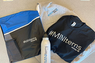 Minitab drawstring bag, water bottle, and t-shirt